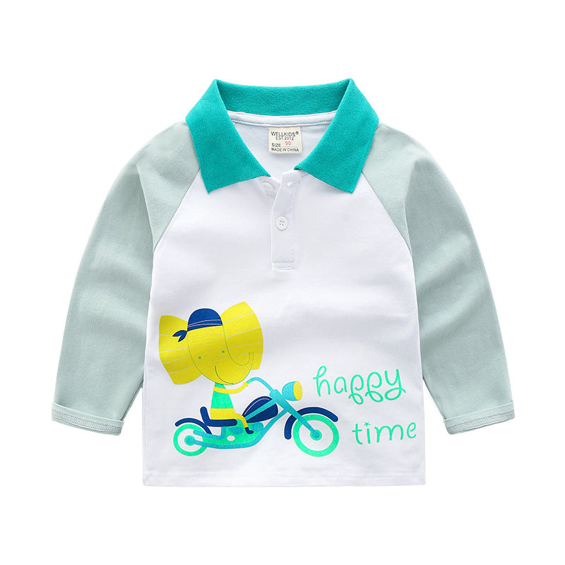 Boys autumn long-sleeved T-shirt children's POLO shirt