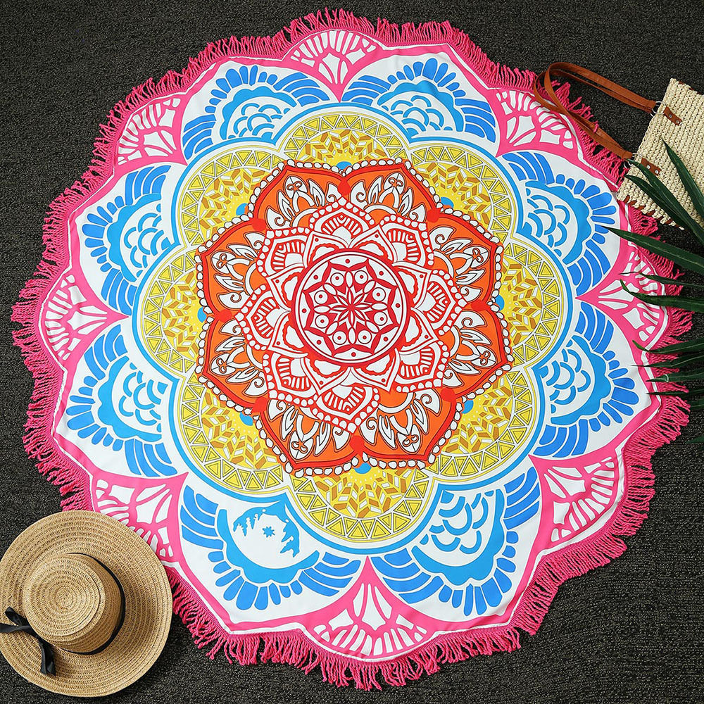 Round Printed Bath Towel Beach Towel Yoga Mat