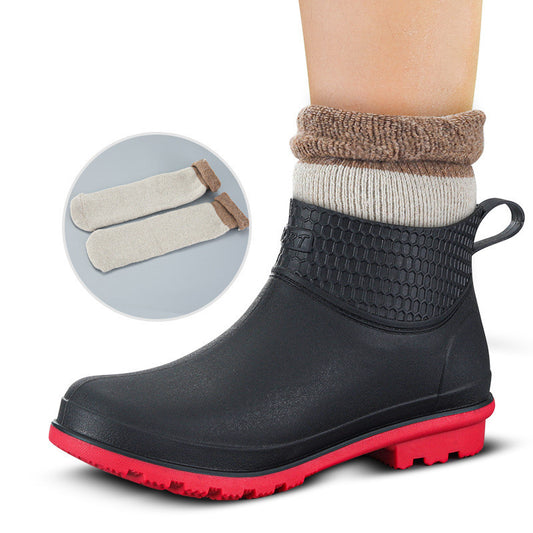 Anti-smashing And Anti-stab Wound In-tube Steel-soled Rain Boots Water Shoes