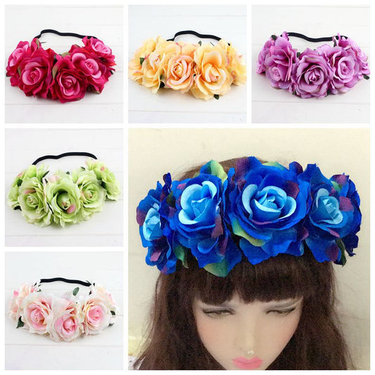 Rose color package Xinxin flocking cloth red rose flower head with DIY hair headdress bride wedding ring