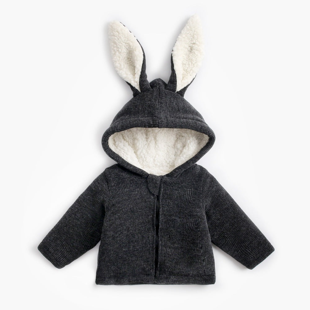 Autumn And Winter Rabbit Shape Children Plus Velvet Padded Jacket