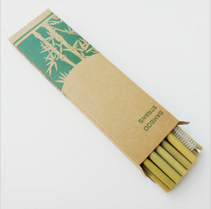 Green yellow bamboo straw