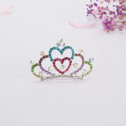 Children's hair comb with diamond crown