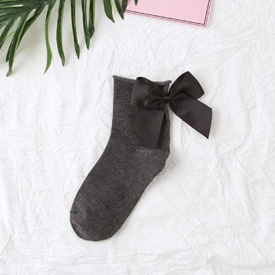 Back bow cotton socks