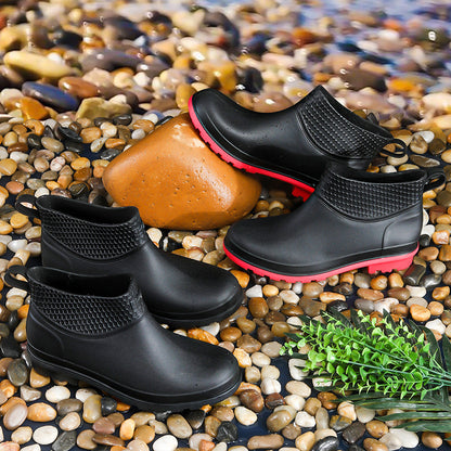 Anti-smashing And Anti-stab Wound In-tube Steel-soled Rain Boots Water Shoes