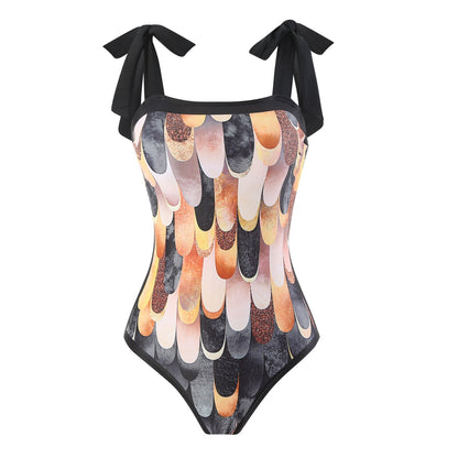 Sexy Fashion One Piece Swimsuit Skirt Summer Women Vintage Print Swimwear Beachwear Summer Dress Monokini Bath Suit