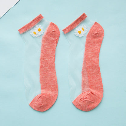 Women's Low-cut Liners Transparent Spun Glass Thin Socks