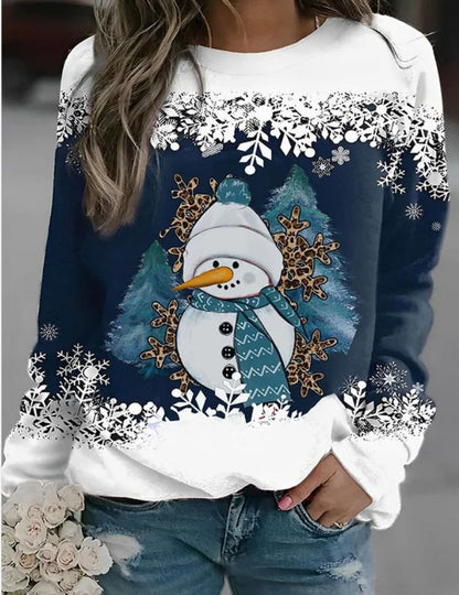 Long Sleeve Round Neck Christmas Style Sweaters Women's Clothing