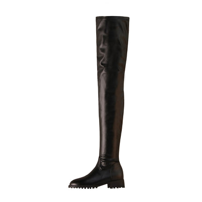 Women Over Knee Elastic Boots Side Zipper