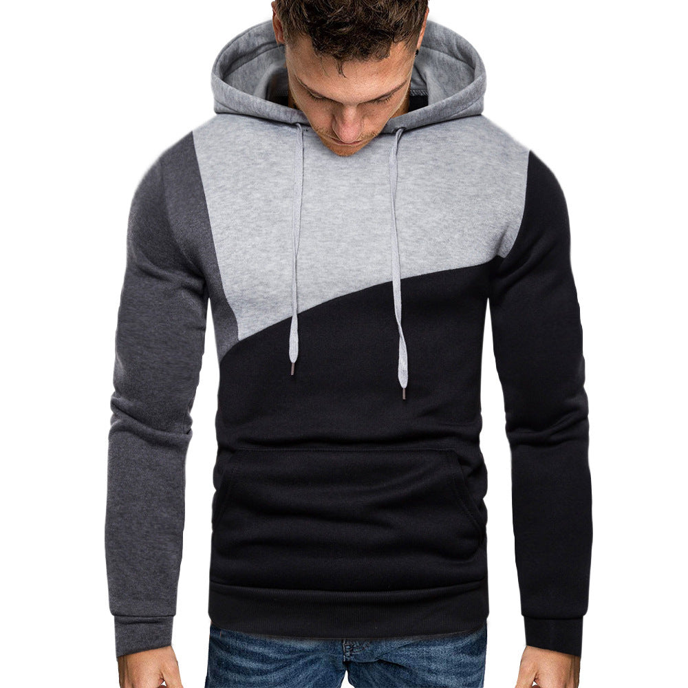 Multi Color Patchwork Hooded Pullover