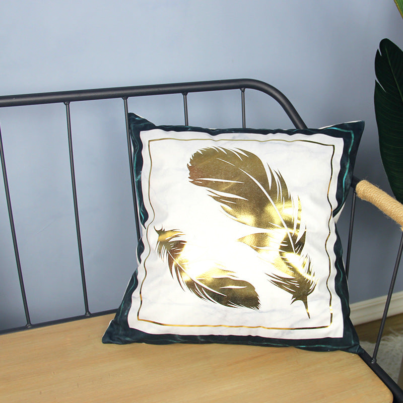 Marble Pattern Bronzing Pillowcase Cushion Cover