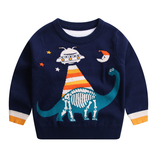 Children's Autumn And Winter New Double-layer Cotton Sweater