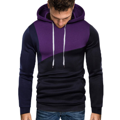 Multi Color Patchwork Hooded Pullover