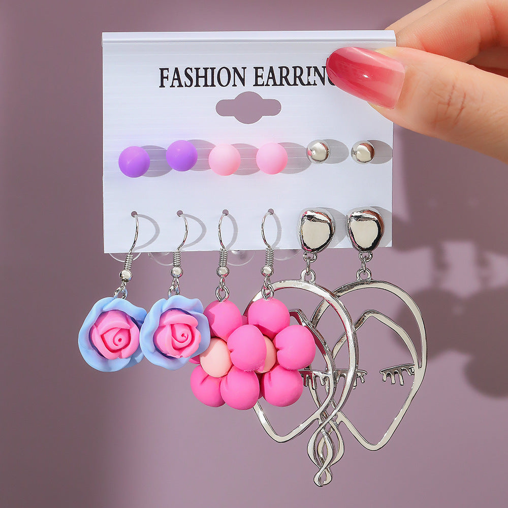 Women's Exaggerated Resin Ring Earrings