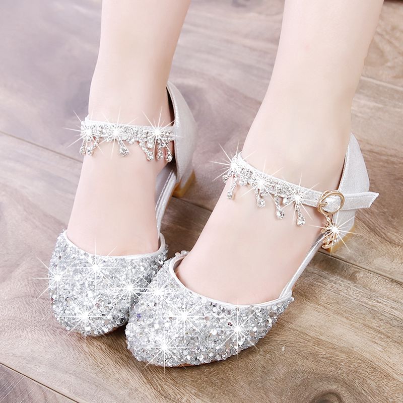 Little Girl Crystal Shoes Dress Shoes Children High Heels