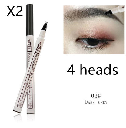 Three - or four-headed eyebrow pencils are waterproof and long-lasting