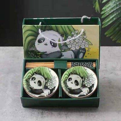 Panda Bowl Set Household Combination Tableware Gift Box