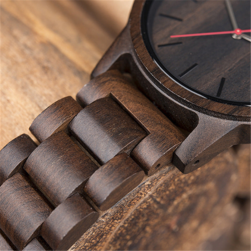 Wood quartz watch