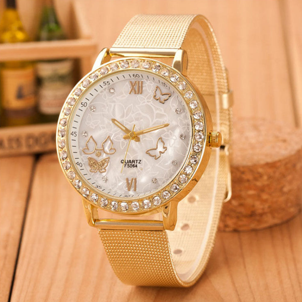 Ladies Watch Roman Numerals and Diamonds British Watch