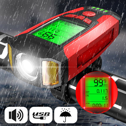 Bicycle headlight wireless code meter