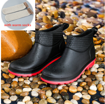 Anti-smashing And Anti-stab Wound In-tube Steel-soled Rain Boots Water Shoes