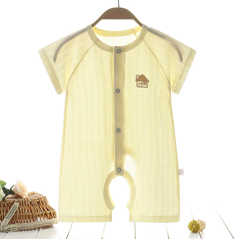 Baby''s one-piece clothes summer thin men''s Harbin clothes pure cotton women''s pajamas summer short sleeve newborn children''s summer clothes