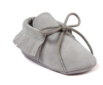 Polychromatic sanding soft bottom tassel shoe baby shoes