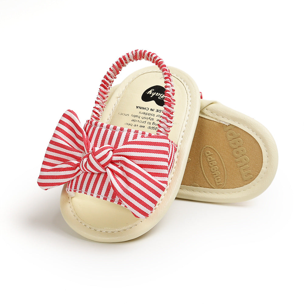 Striped Bow Refreshing Baby Sandals Toddler Soft Sole Baby Shoes Baby Shoes