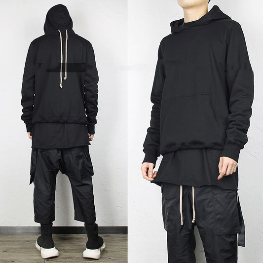 Fashion Rope Solid Cotton Hoodie