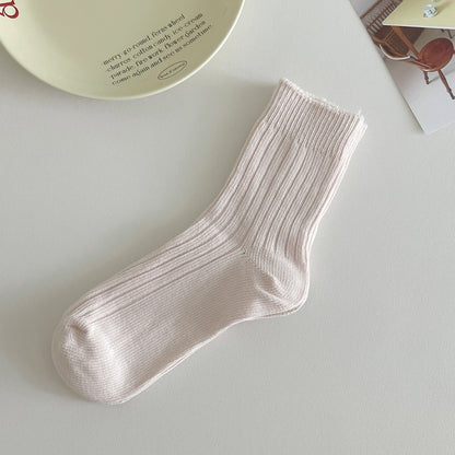 Thick Thread Women's Thickened Keep Warm Pure Color Tube Socks