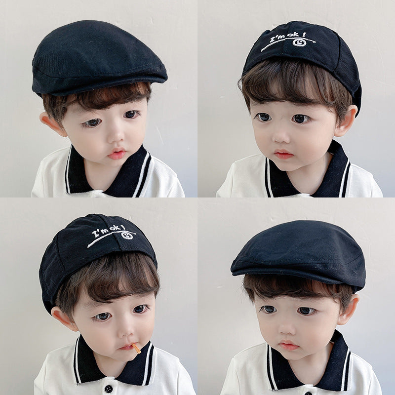 Sun Shade Beret Children's English Octagonal Hat