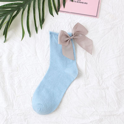 Back bow cotton socks