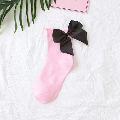 Back bow cotton socks