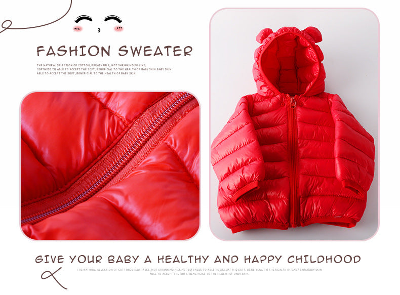 Children's down jacket autumn and winter warm coat light cotton padded coat