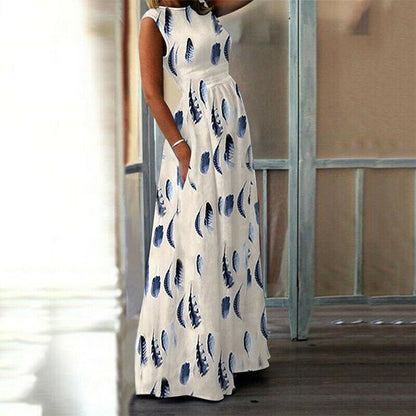 Maternity Dress Pregnant O-Neck Print