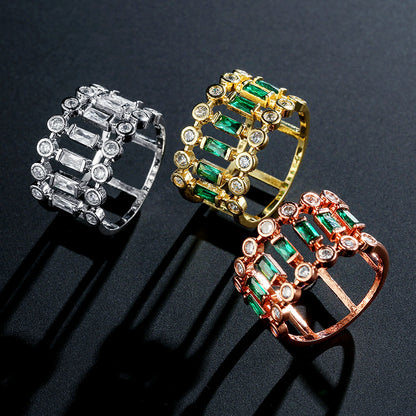 Emerald Gold-plated Hollow Ring Setting