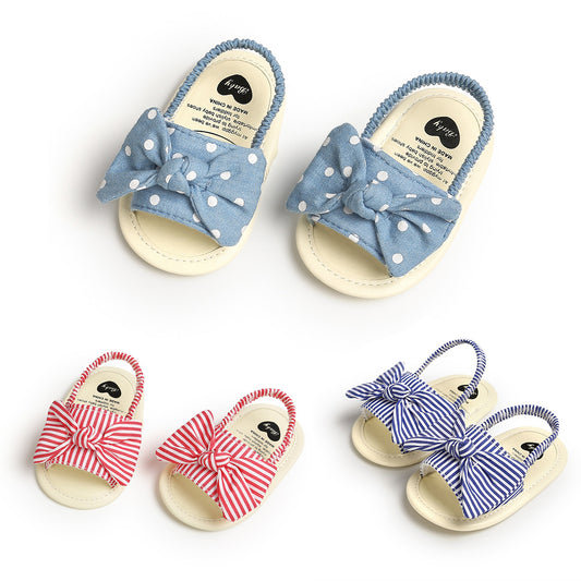 Striped Bow Refreshing Baby Sandals Toddler Soft Sole Baby Shoes Baby Shoes