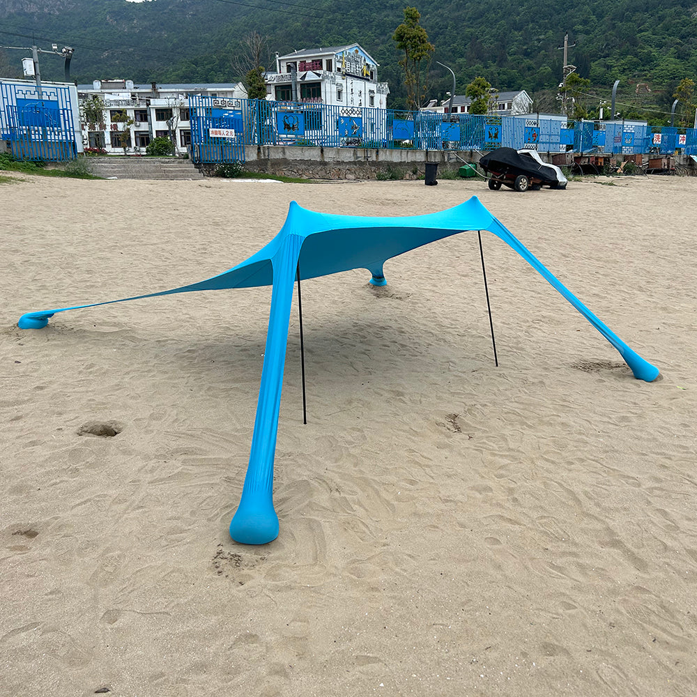 Outdoor Beach Tent Sun Shelter Camping Shades Tents Windproof One-piece Beach Canopy Tents UPF50+ Portable Family Tent