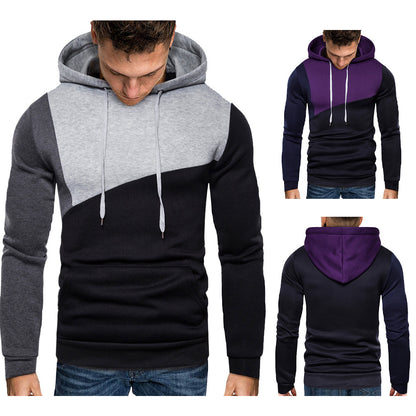 Multi Color Patchwork Hooded Pullover