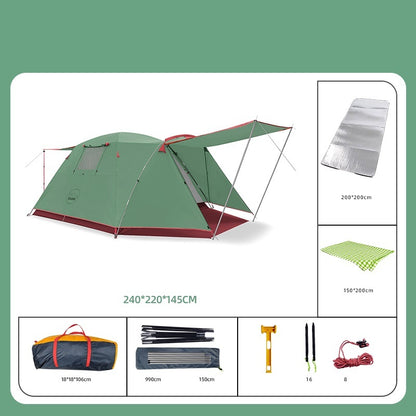 Four Person Outdoor Camping Space Folding And Thickening Tent Rain And Sun Proof Outdoor