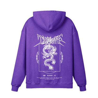 Dragon Print Velvet Padded Hooded Sweatshirt Men And Women