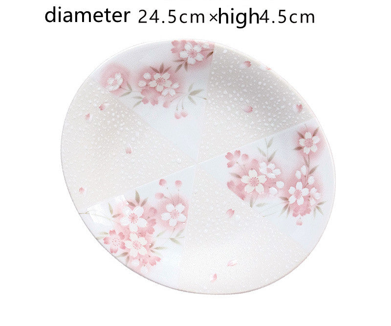 Mino-yaki Japan imported cherry blossom ceramic tableware rice bowl household Japanese dishes plate steamed fish soup plate