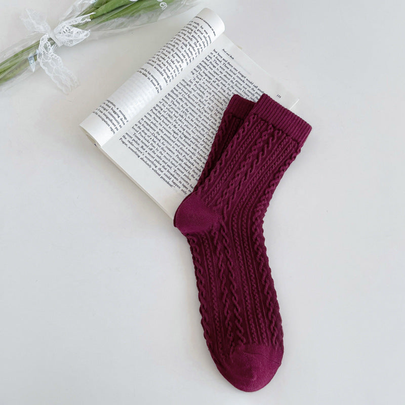 Women's Fashion Retro Twist Tube Socks