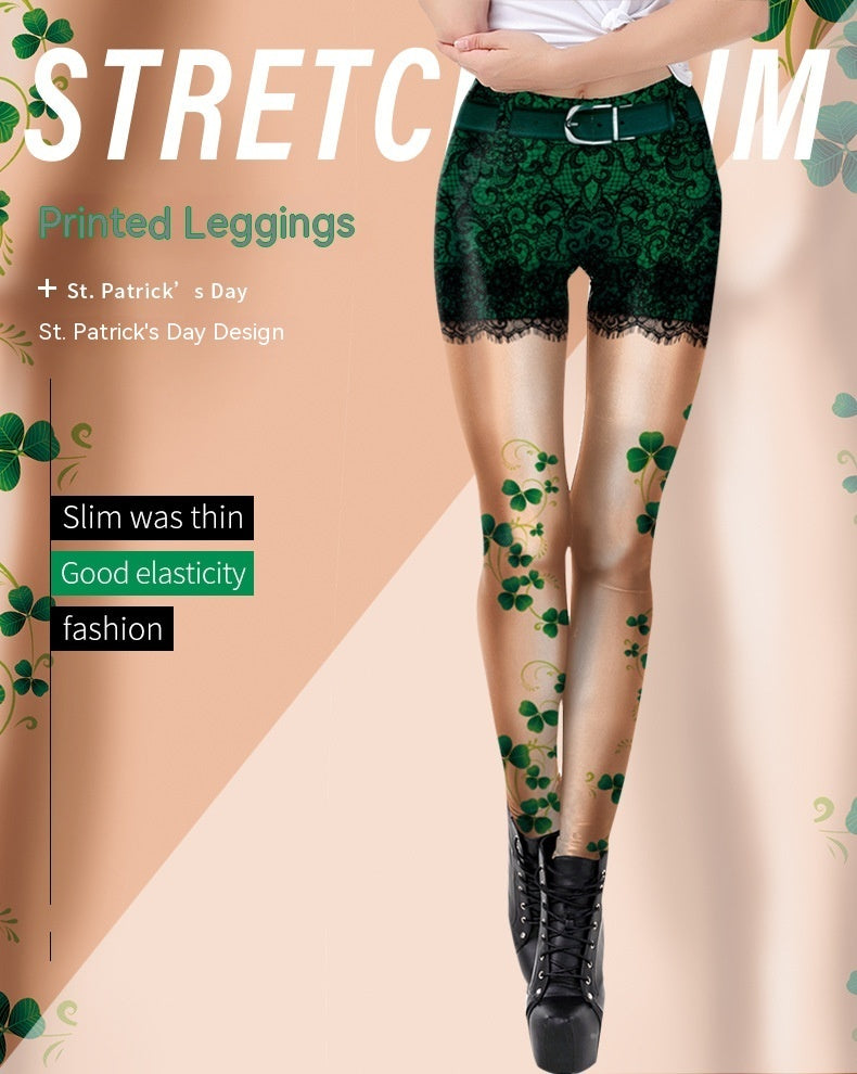 Patrick's Day 3D Digital Printed Women's Pants And Leggings