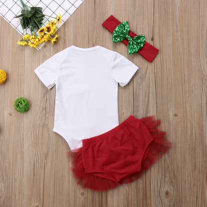 Three-piece Christmas Children's Set In Summer