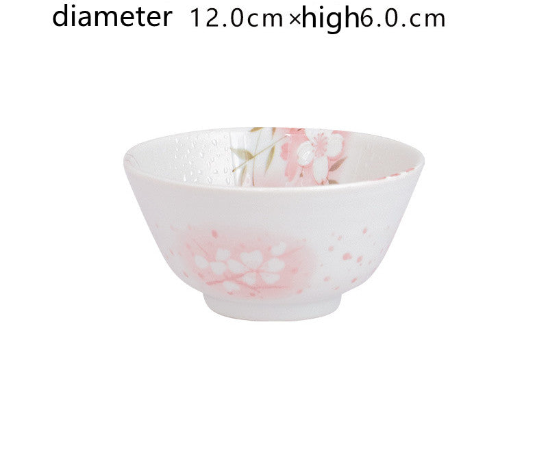 Mino-yaki Japan imported cherry blossom ceramic tableware rice bowl household Japanese dishes plate steamed fish soup plate