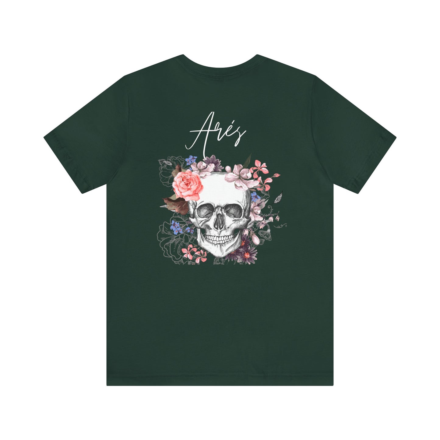 Flower Skeleton T-shirt Forest Print Short Sleeve