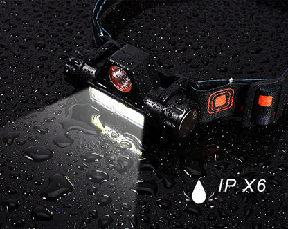 Waterproof LED headlamp COB work light 2 light mode with magnet headlight built-in 18650 battery suit for fishing, camping, etc.