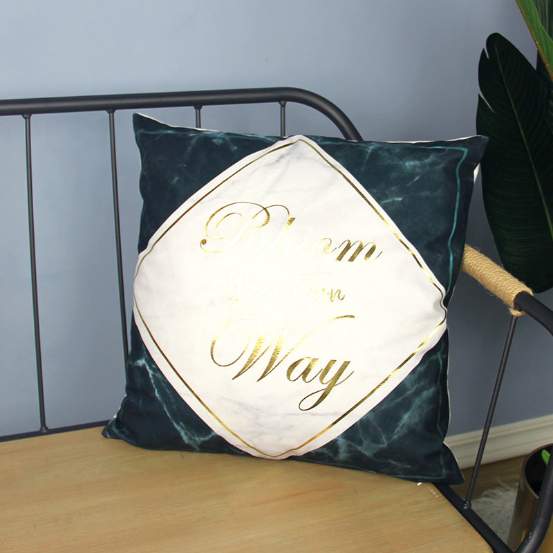 Marble Pattern Bronzing Pillowcase Cushion Cover