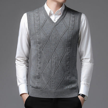 Warm Cashmere Waistcoat For Middle-aged And Elderly Dad